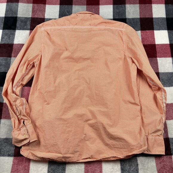 Robert Graham Shirt Mens XL Orange Gingham Tailored Fit Button Up Lightweight‎ - Picture 8 of 9